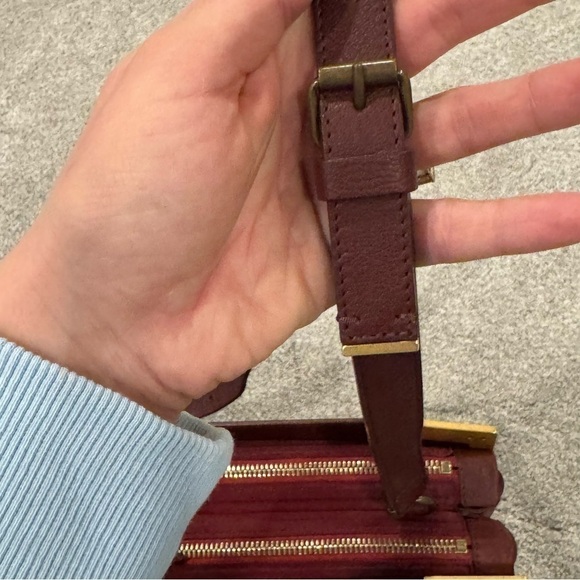 Lanvin Burgundy Leather Shoulder / Crossbody Bag Gold Hardware EUC - Picture 7 of 15